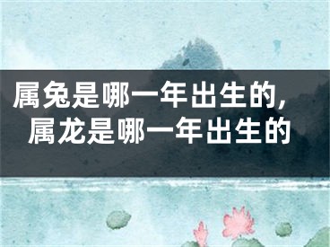 属兔是哪一年出生的,属龙是哪一年出生的