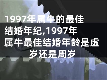 1997年属牛的最佳结婚年纪,1997年属牛最佳结婚年龄是虚岁还是周岁