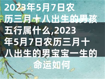 2023年5月7日农历三月十八出生的男孩五行属什么,2023年5月7日农历三月十八出生的男宝宝一生的命运如何