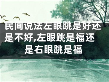 民间说法左眼跳是好还是不好,左眼跳是福还是右眼跳是福