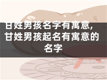 甘姓男孩名字有寓意,甘姓男孩起名有寓意的名字
