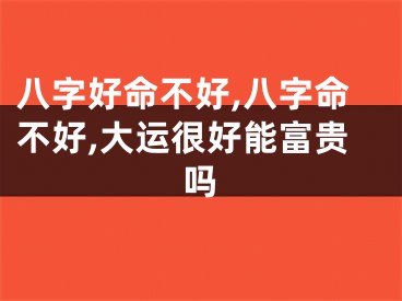 八字好命不好,八字命不好,大运很好能富贵吗