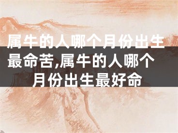 属牛的人哪个月份出生最命苦,属牛的人哪个月份出生最好命