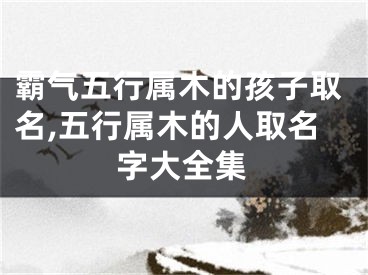 霸气五行属木的孩子取名,五行属木的人取名字大全集