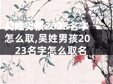 吴姓男孩2023名字怎么取,吴姓男孩2023名字怎么取名