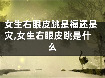 女生右眼皮跳是福还是灾,女生右眼皮跳是什么