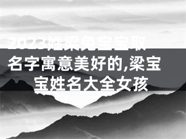 2023姓梁兔宝宝取名字寓意美好的,梁宝宝姓名大全女孩