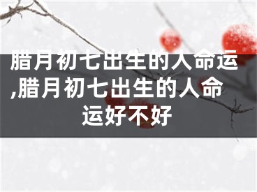 腊月初七出生的人命运,腊月初七出生的人命运好不好