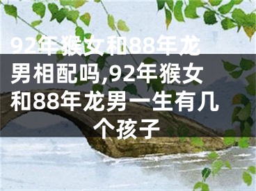 92年猴女和88年龙男相配吗,92年猴女和88年龙男一生有几个孩子
