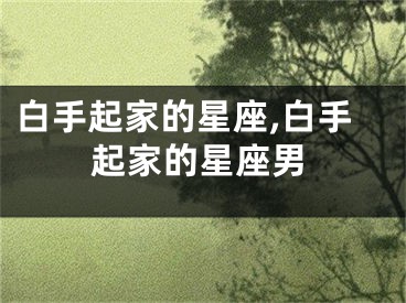 白手起家的星座,白手起家的星座男