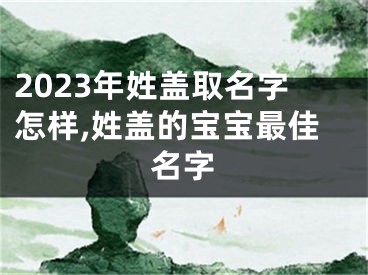 2023年姓盖取名字怎样,姓盖的宝宝最佳名字