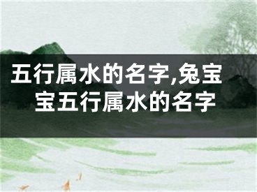 五行属水的名字,兔宝宝五行属水的名字