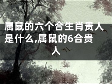 属鼠的六个合生肖贵人是什么,属鼠的6合贵人