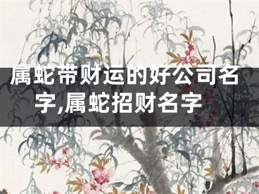 属蛇带财运的好公司名字,属蛇招财名字