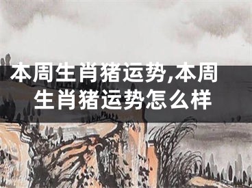 本周生肖猪运势,本周生肖猪运势怎么样