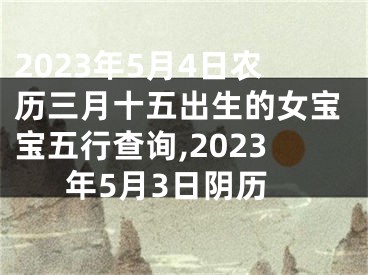 2023年5月4日农历三月十五出生的女宝宝五行查询,2023年5月3日阴历