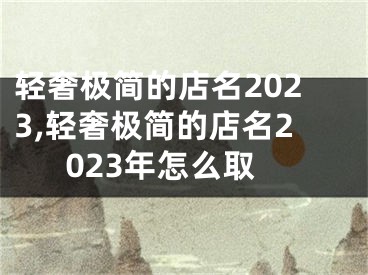 轻奢极简的店名2023,轻奢极简的店名2023年怎么取