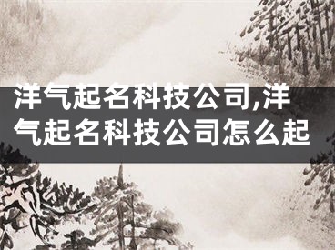洋气起名科技公司,洋气起名科技公司怎么起
