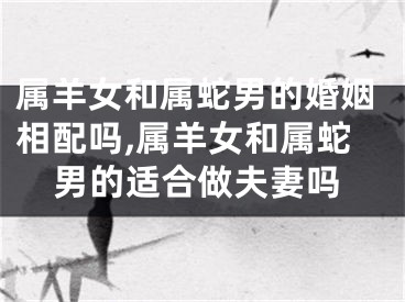 属羊女和属蛇男的婚姻相配吗,属羊女和属蛇男的适合做夫妻吗