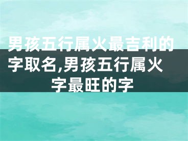 男孩五行属火最吉利的字取名,男孩五行属火字最旺的字