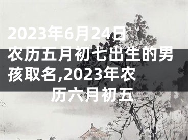 2023年6月24日农历五月初七出生的男孩取名,2023年农历六月初五