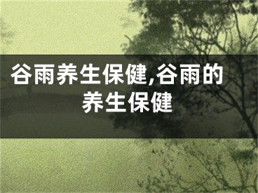 谷雨养生保健,谷雨的养生保健