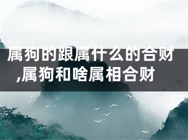 属狗的跟属什么的合财,属狗和啥属相合财