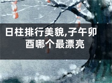日柱排行美貌,子午卯酉哪个最漂亮