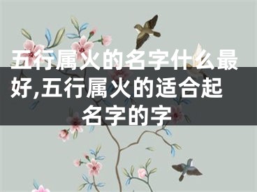 五行属火的名字什么最好,五行属火的适合起名字的字