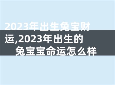 2023年出生兔宝财运,2023年出生的兔宝宝命运怎么样