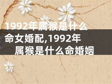 1992年属猴是什么命女婚配,1992年属猴是什么命婚姻