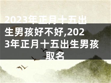 2023年正月十五出生男孩好不好,2023年正月十五出生男孩取名