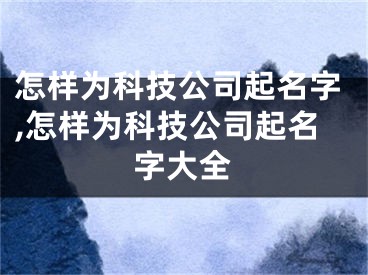 怎样为科技公司起名字,怎样为科技公司起名字大全
