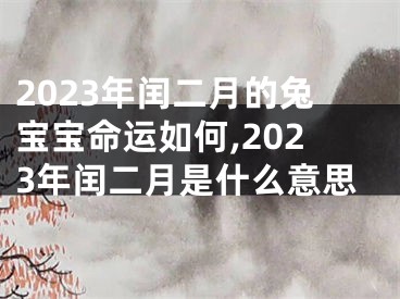 2023年闰二月的兔宝宝命运如何,2023年闰二月是什么意思