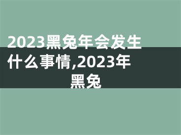 2023黑兔年会发生什么事情,2023年 黑兔