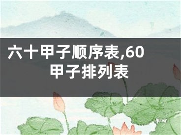 六十甲子顺序表,60甲子排列表