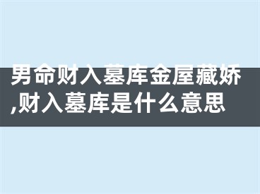 男命财入墓库金屋藏娇,财入墓库是什么意思