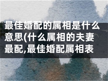 最佳婚配的属相是什么意思(什么属相的夫妻最配,最佳婚配属相表
