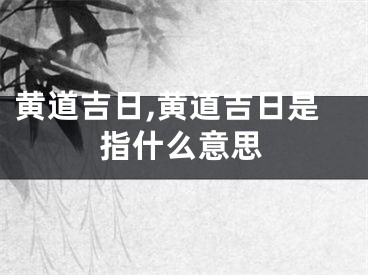 黄道吉日,黄道吉日是指什么意思