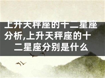 上升天秤座的十二星座分析,上升天秤座的十二星座分别是什么