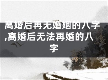 离婚后再无婚姻的八字,离婚后无法再婚的八字