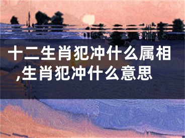 十二生肖犯冲什么属相,生肖犯冲什么意思