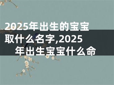 2025年出生的宝宝取什么名字,2025年出生宝宝什么命