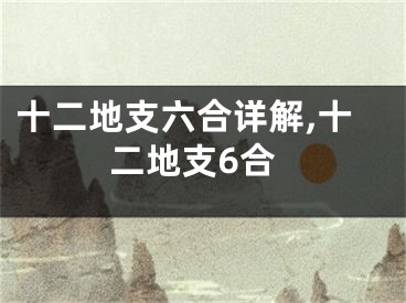 十二地支六合详解,十二地支6合