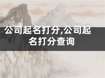 公司起名打分,公司起名打分查询