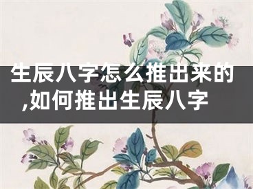 生辰八字怎么推出来的,如何推出生辰八字