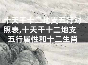 十天干十二地支五行对照表,十天干十二地支五行属性和十二生肖