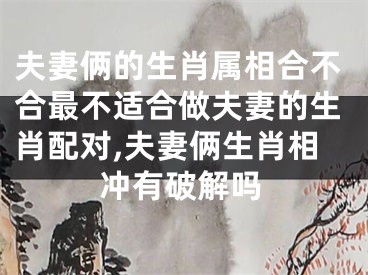 夫妻俩的生肖属相合不合最不适合做夫妻的生肖配对,夫妻俩生肖相冲有破解吗