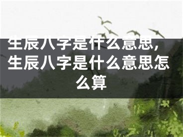 生辰八字是什么意思,生辰八字是什么意思怎么算