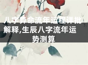 八字算命流年运程详批解释,生辰八字流年运势测算